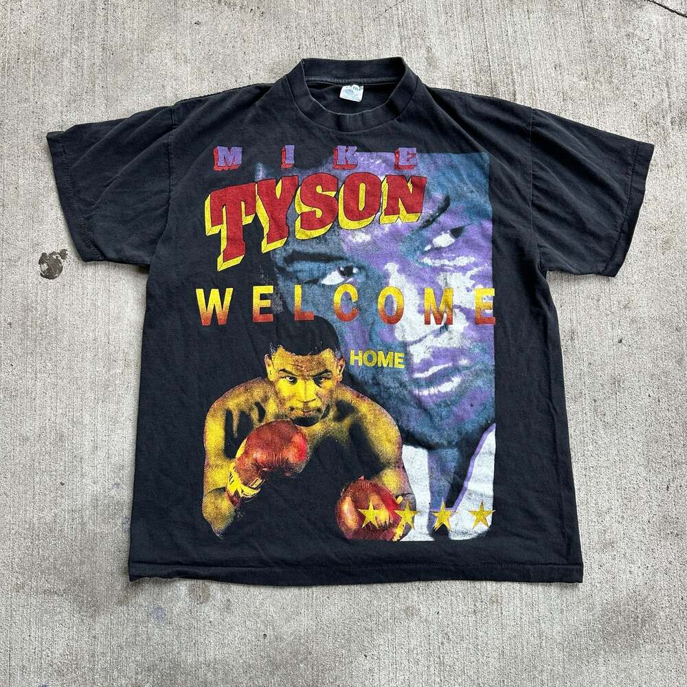 Vintage 1990s Mike Tyson 'Welcome Home' Graphic T-Shirt